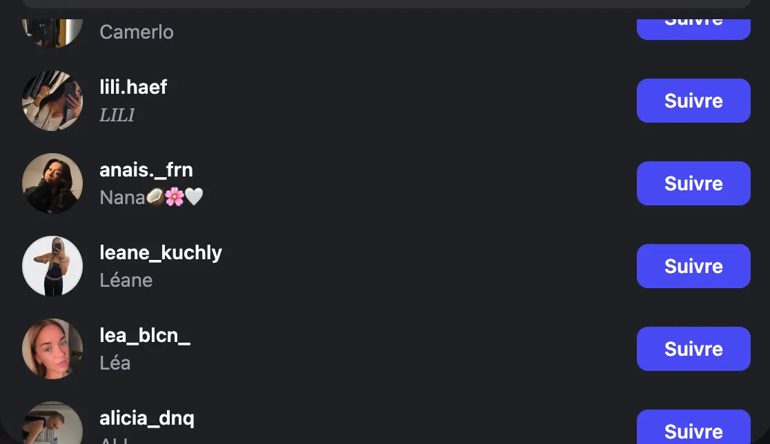 Anteprima dei veri follower Instagram — profili attivi che seguiranno il tuo account